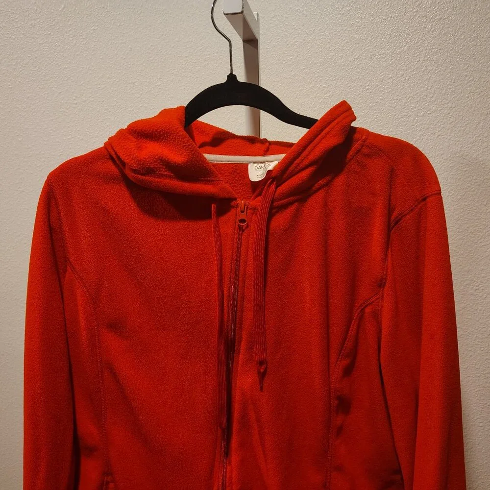Danskin Now Women's Red Fleece Hoodie Size XL Polyester Full Zipper - Picture 3 of 11